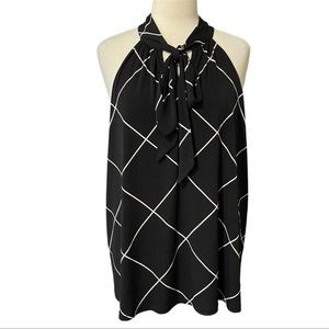 Lane Bryant Sleeveless Neck Tie Work Blouse
